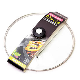 Кришка скляна Kamille 30см з металевим обідком KM-0817