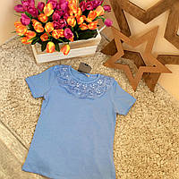 Футболка з ажурним коміром для дівчаток від 10 до 13 років, Туреччина