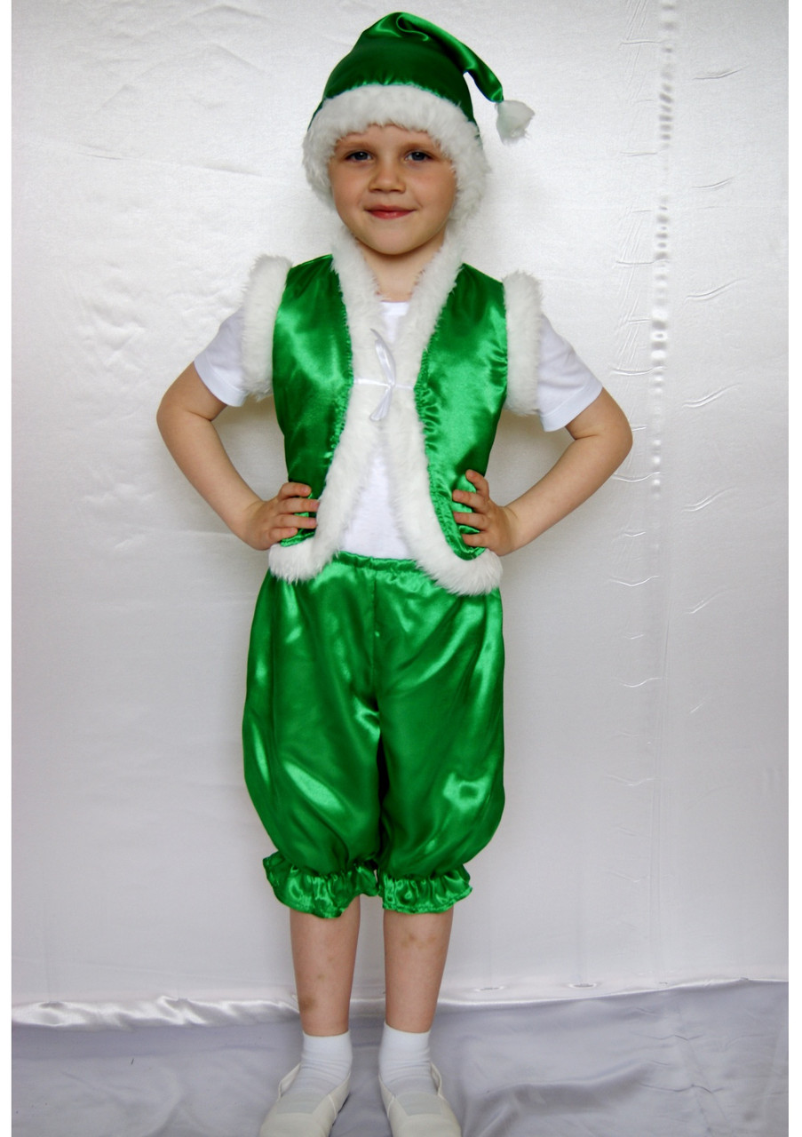 Карнавальний костюм Гном для хлопчика з атласу і хутра на 3-6 років