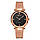 Жіночі годинники Geneva Shine rose gold black, Жіночий наручний годинник, кварцові годинники Женева, фото 2