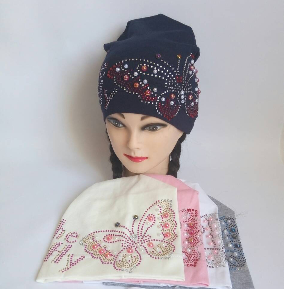 Дитяча шапочка для дівчинки 95% котон р 52