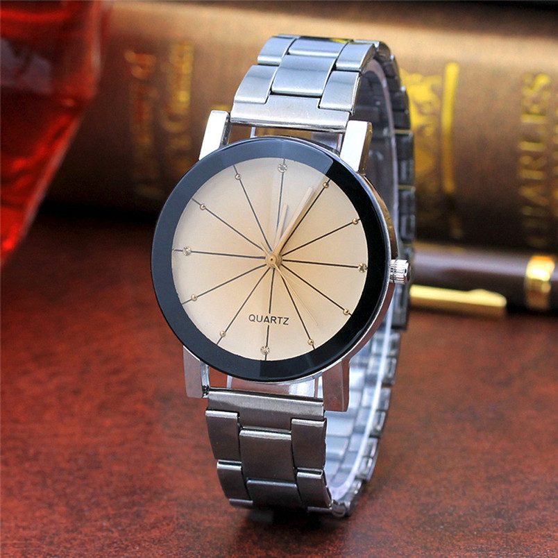 Жіночі годинники Classic beige з металевим браслетом, жіночий наручний годинник, кварцові годинники