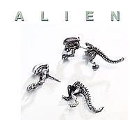 Серьга кафф на одно ухо Чужой Alien 1 штука