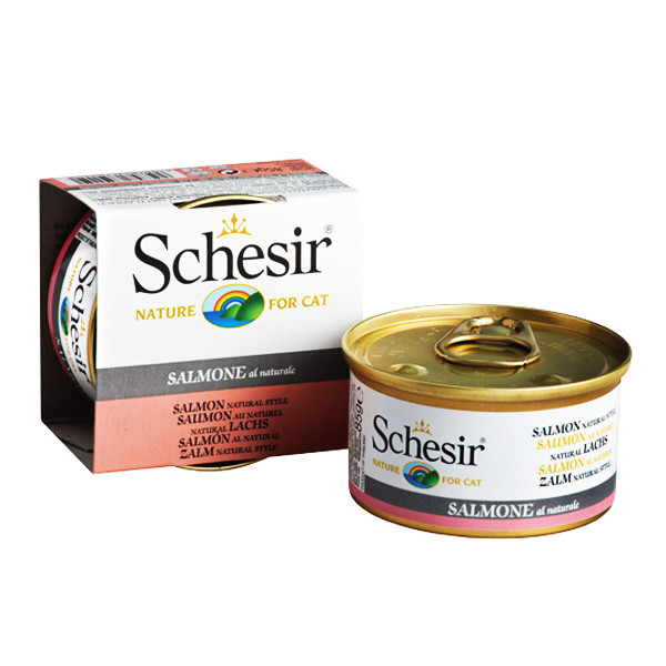 Schesir Salmon Natural Style вологий корм лосось у власному соку, банку 85 г