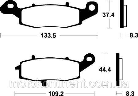 Гальмівні колодки SBS 704LS задня синтетика для HONDA ,KAWASAKI ,SUZUKI аналог fdb2049, фото 1