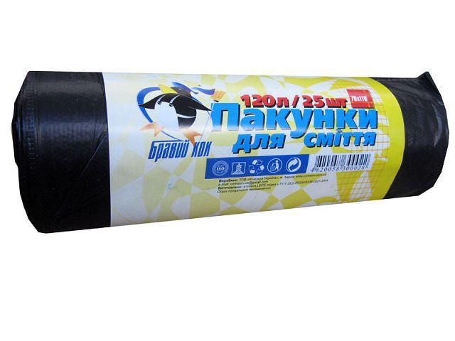 Пакети для сміття КОК - 120л, HD, 25шт/рул