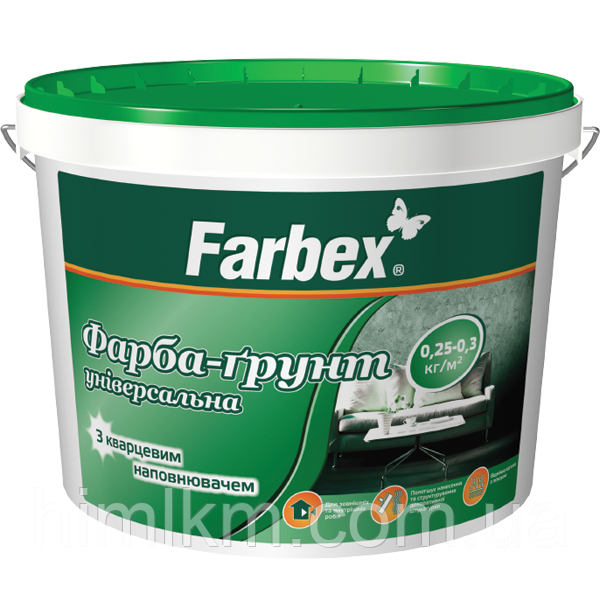 Фарба-ґрунт універсальна з кварцовим наповнювачем Farbex 14 кг