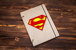 Блокнот А5 із дерева "Супермен. Superman"