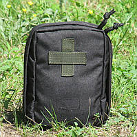 Аптечка Черная полиция СБУ охрана страйкбол стандарт ЗСУ подсумок медицинский чехол тактический военный походн