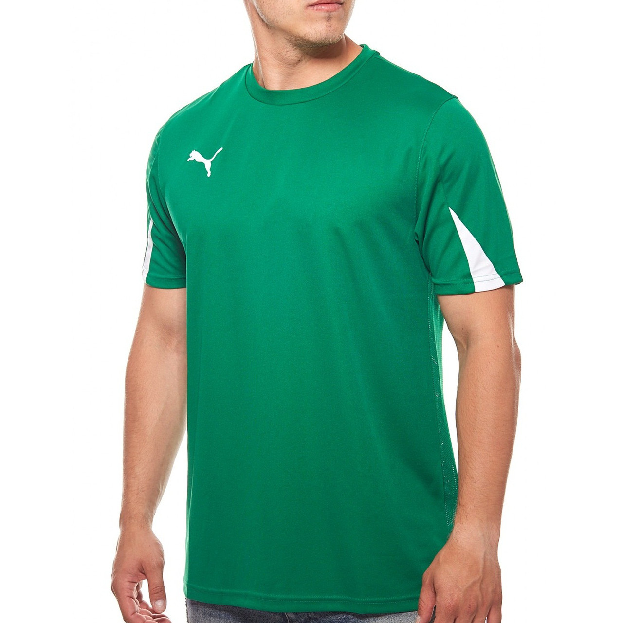 Футболка спортивна чоловіча Puma T-Shirt Team 701269 05 (зелений, поліестер, для тренувань, логотип пума)