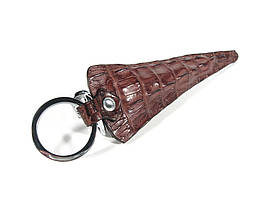 Брелок для офісних/квартирних і автомобільних ключів із хвоста крокодила, колір коричневий