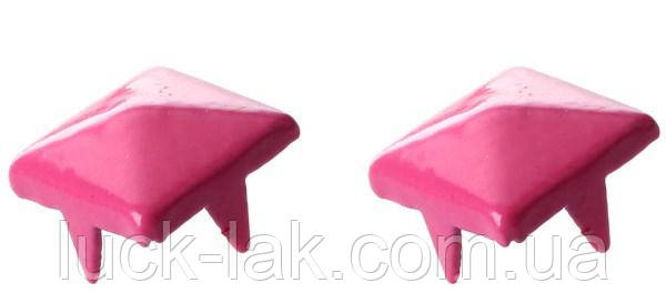 Заклепки пірамідки, крабіки 9 мм, рожеві, фото 1