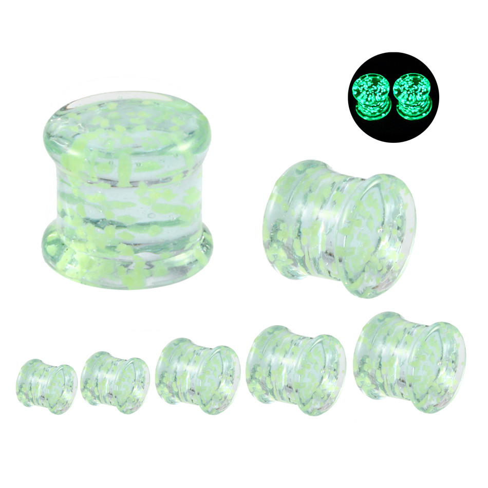 Плаг скляний світиться в темряві (2 шт.)