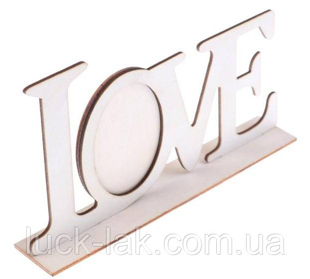 Дерев'яна рамка LOVE, заготівка для декорування, фото 1