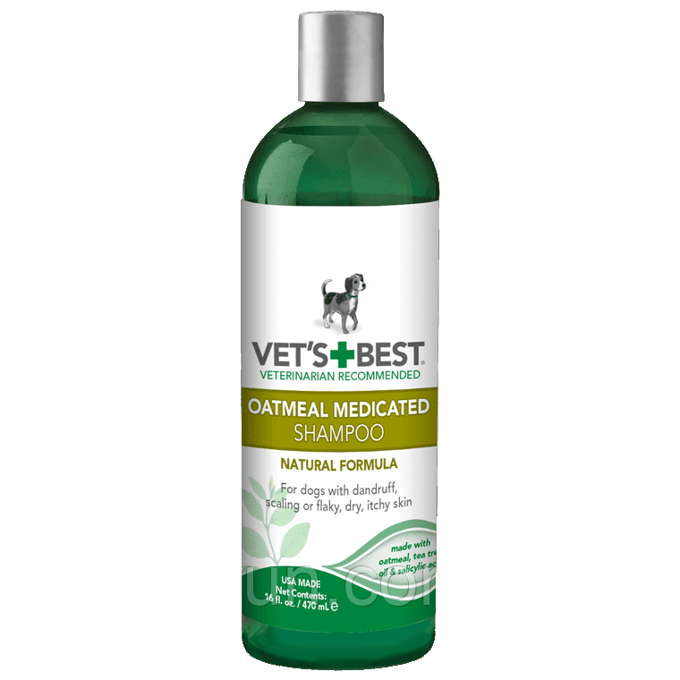Vet's Best Oatmeal Medicated Shampoo Терапевтичний Шампунь від лупи, лущення, для сухої шкіри, 470 мл