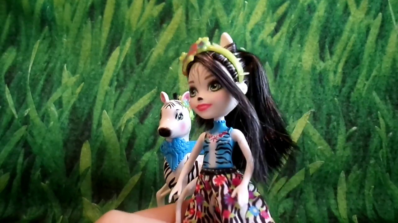 Кукла Энчантималс Зеленая Зебра и питомец Хуффит Enchantimals