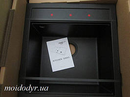 Гранітна кухонна мийка Aquasanita - Helika Tesa SQT100 (601 чорний металік)