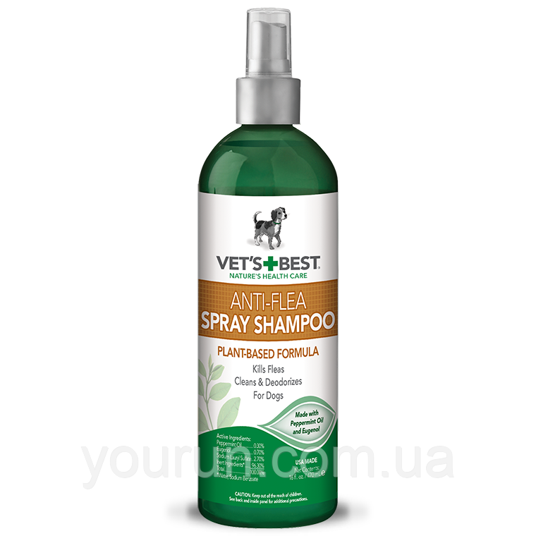 Vet's Best Anti-Flea Easy Spray Shampoo Шампунь - Спрей від бліх, 470 мл