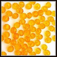 Бусини кришталеві "сфера" 4 мм. жовтогарячі