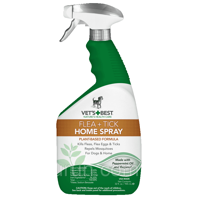 Vet's Best Flea + Tick Home Spray Універсальний домашній спрей від бліх, кліщів і москітів для собак, 945 мл
