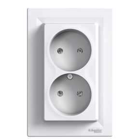Розетка без заземлення подвійна біла ASFORA Schneider Electric EPH9700121