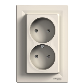 Розетка без заземлення подвійна кремова ASFORA Schneider Electric EPH9700123