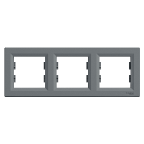 Рамка тримісна горизонтальна Сталь Asfora Schneider Electric EPH5800362