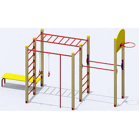 Гімнастичний комплекс баскетбол + дошка для преса на дитячий майданчик