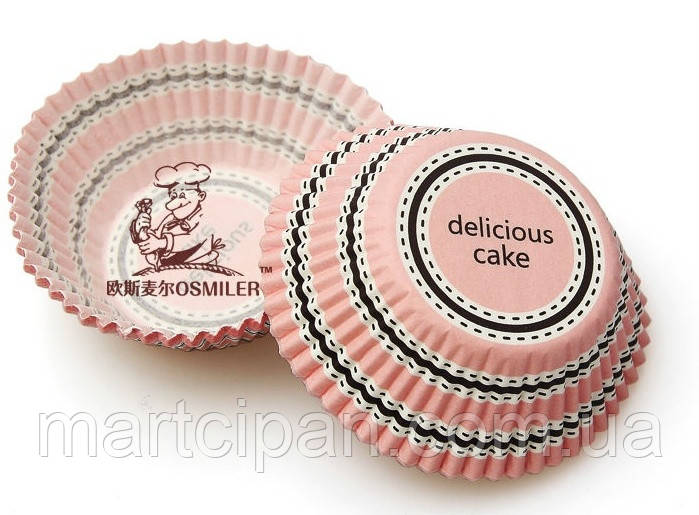 Капсула для капкейка Радіал рожевий Cake 48 шт.