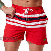 Мужские пляжные шорты (плавки) для купания Lacoste, цвет красный, размер 3XL