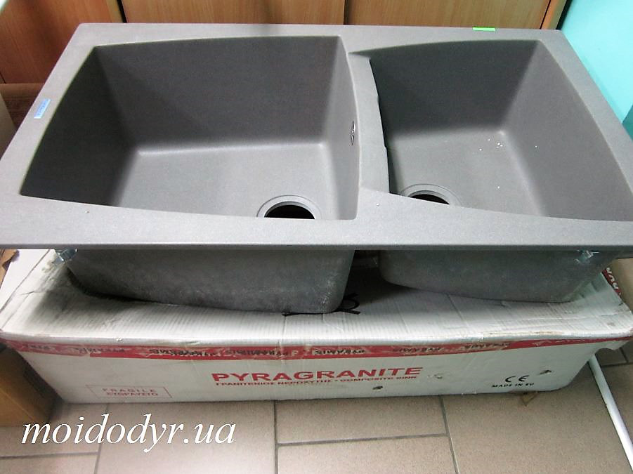 Гранітна кухонна, мийка Pyramis Caldera 51х86 1 3/4В iron grey