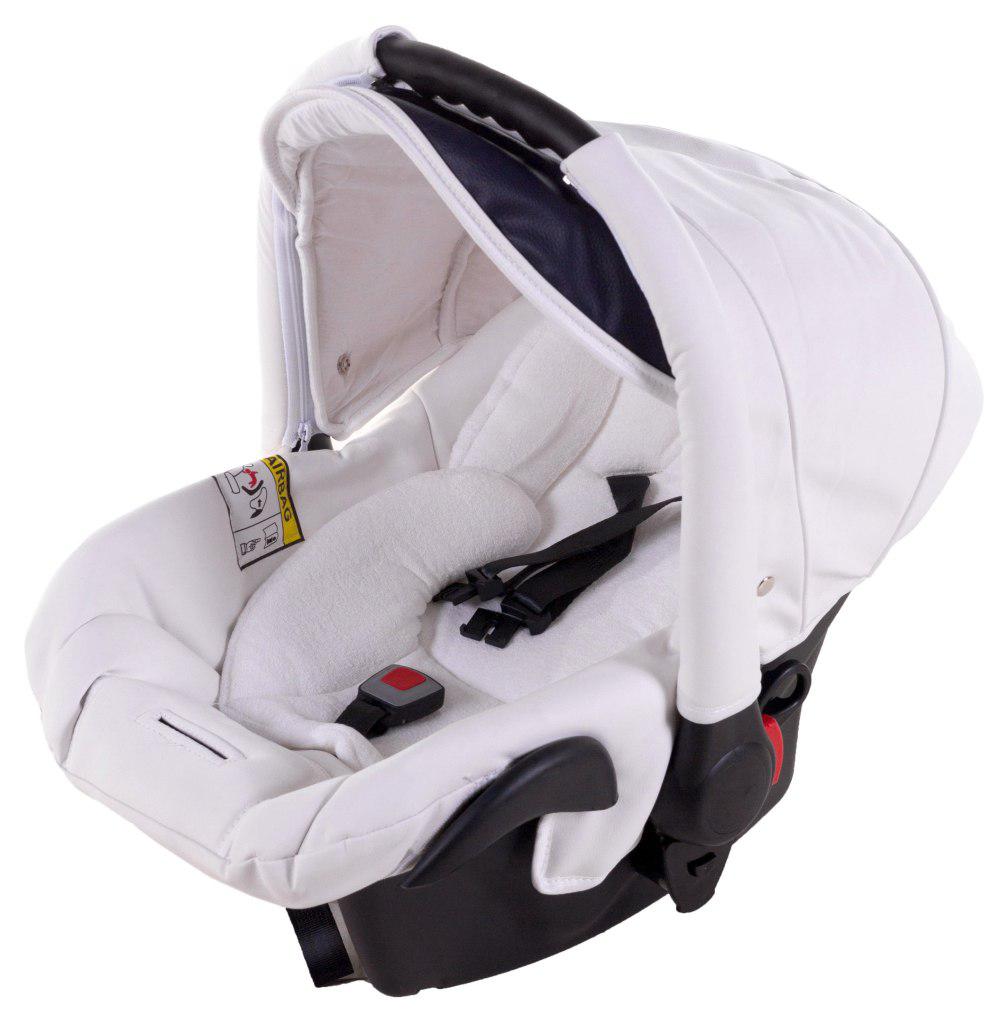 Автокрісло Adamex Carlo шкіра 100% білий - темно-синій, фото 1