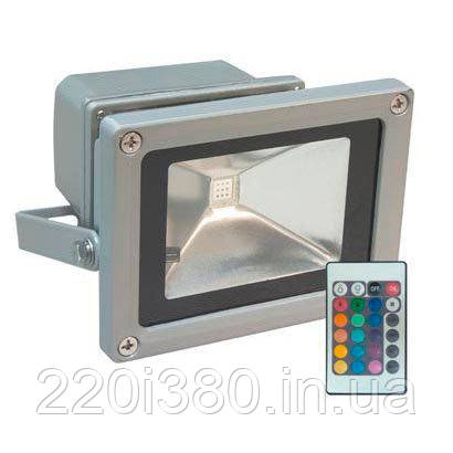 Прожектор LL-181 1LED 20W RGB (+пульт) 230V (115*87*103mm) Срібло IP44