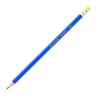 Олівець графітний Buromax НВ пластиковий синій з гумкою BM.8514