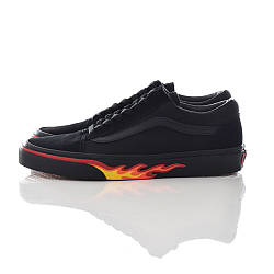 Мужские кеды Vans Old Skool Flame Black с принтом Обувь Ванс Олд Скул черные с рисунком пламя огонь