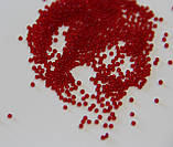 Бісер чеський, мікро. Пресциоза. №15 Колір червоний, прозорий. Шарлотта. арт 38232. Упаковка 10 грам., фото 3