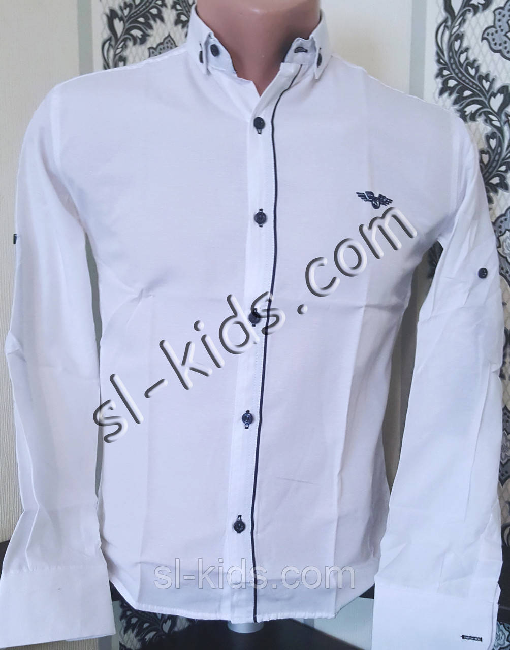 Стильная рубашка для мальчика 134-158 см (опт) (белая 04) (пр. Турция) - фото 1 - id-p746081376