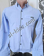 Стильна сорочка для хлопчика 11-15 років (розн) (блакитна 01) (пр. Туреччина)