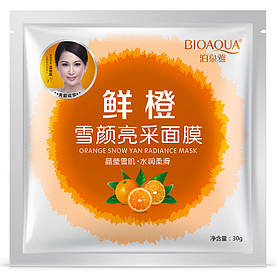 Маска-серветка для особи вирівнює тон з апельсином BIOAQUA Orange Snow Yan Radiance Mask (30г)