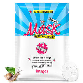 Маска-серветка для особи зволожуюча з муцином равлики IMAGES Beautiful Muscle Mask (25г)