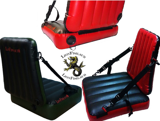 Крісло LionFish.sub Надувне Сидіння в Човен або Байдарку з Регулюванням Нахилу Спинки, Універсальне з ПВХ