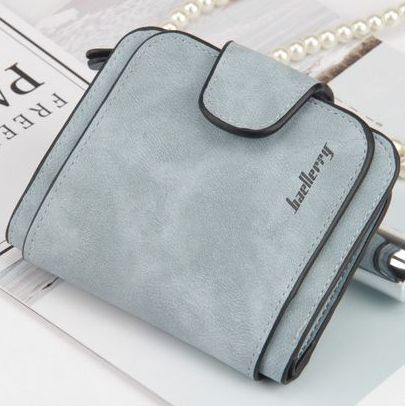 Baellerry Forever Mini Жіночий Замшевий Гаманець,портмоне кольору сірий і блакитний