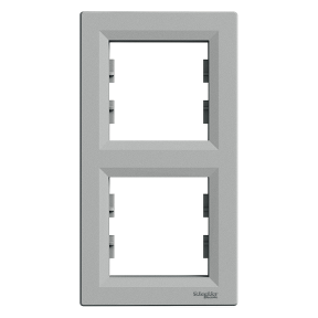 Рамка двомісна вертикальна Алюміній Asfora Schneider Electric EPH5810261, фото 1