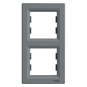 Рамка двомісна вертикальна Сталь Asfora Schneider Electric EPH5810262