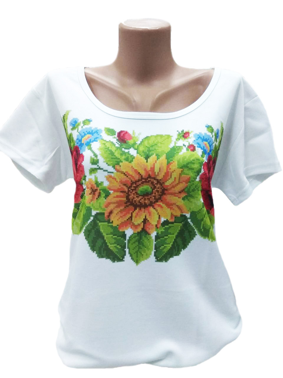 Футболка жіноча для вишивання бісером або нитками FZ19 5XL, фото 1
