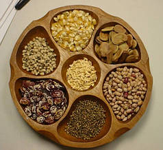 Висівки, клітковина, шроти, насіння.