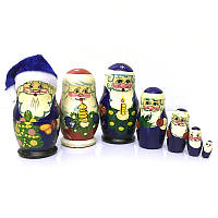 Сувенірна матрьошка з дерева Дід Мороз