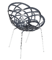 Крісло Papatya Flora-ML прозоро-димчасте сидіння, ніжки хром