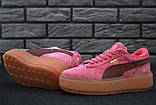 Кросівки жіночі замшеві Puma x Fenty Cleated Creeper Platform Suede Pink/Brown "Рожеві" р.37, фото 7