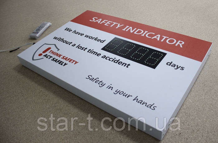 Счетчик дней без травм 750х500 мм (ID#687587484), цена: 4190 ₴, купить ...